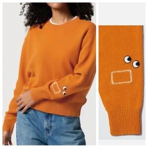 NWT! Anya Hindmarch X Uniqlo Premium Lambswool Long Sleeve Crew Neck
Sweater
